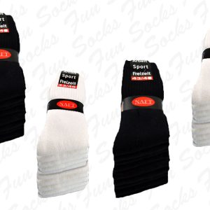 sportstrumpor  10 svart & vit 10 par