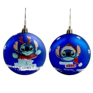 6-pack Lilo & Stitch Julgranskulor Blå (8cm) Disney