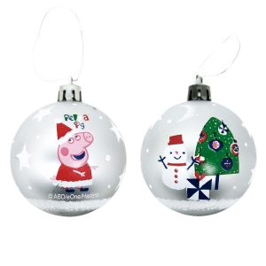 10-pack Julgranskulor Silver (6cm) Peppa Pig
