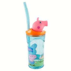 Mugg med Sugrör och 3D-figur 360ml Peppa Pig