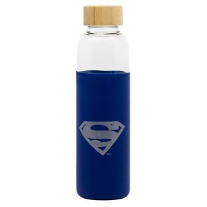 Glasflaska Med Silikonhölje 585ml Superman