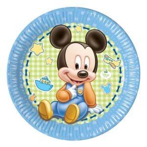 Baby Musse Pigg Papperstallrik 23cm (8st) Disney