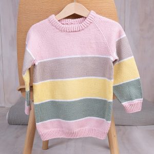 Stickad tröja Sockervadd – garnpaket i Bluum Soft Merino Ull