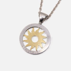 Bvlgari Tondo Hänge med Halsband Vitguld | Gulguld | Stål