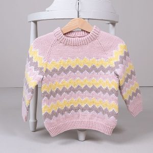 Stickad tröja Lollipop – garnpaket i Bluum Soft Merino Ull