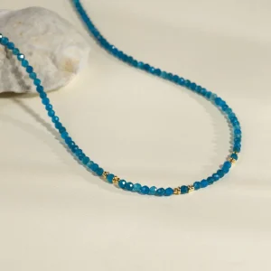 ALINA BLUE APATITE GOLDEN NECKLACE