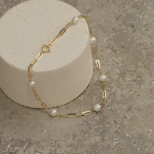 ALMA PEARL MEDIUM SOLID GOLD BRACELET