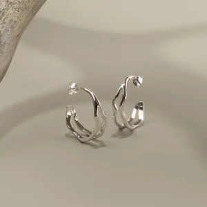 ASTRA SILVER CREOL EARRING
