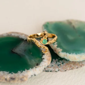 AURELIA GREEN AGATE GOLDEN RING