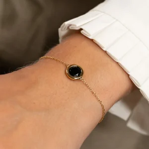 AVA BLACK ONYX GOLDEN BRACELET