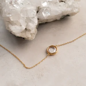 AVA WHITE TOPAZ GOLDEN BRACELET