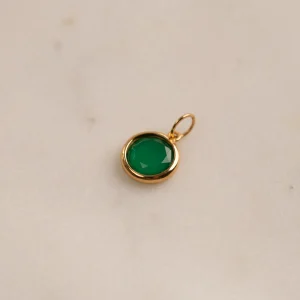 AVA GREEN AGATE GOLDEN PENDANT