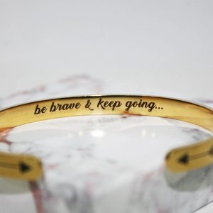 Armband – Be Brave and Keep Going – Guld