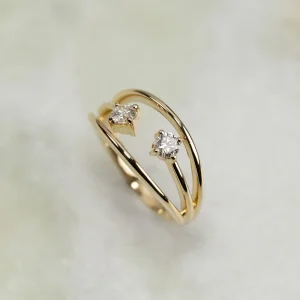 2-STONE DIAMOND RING - 0.35ct