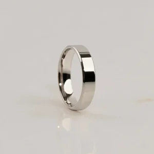BEVELED FLAT COMFORT WEDDING BAND - 5mm - WG
