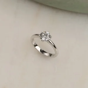 CLASSIC SOLITAIRE 6-PRONG LAB-DIAMOND RING - 1.0ct - WG