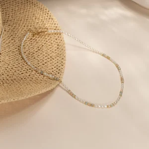 DORA MORGANITE PEARL GOLDEN NECKLACE