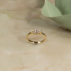 EAST TO WEST MARQUISE-CUT SOLITAIRE LAB-DIAMOND RING - 1.0ct - YG