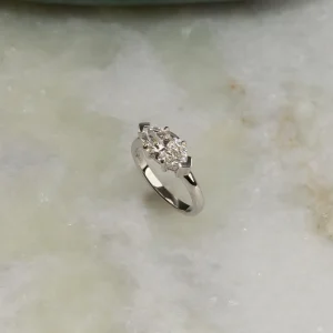 EAST TO WEST MARQUISE-CUT SOLITAIRE LAB-DIAMOND RING - 2.0ct - WG