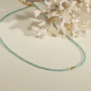 ELIANA BLUE AMAZONITE GOLDEN NECKLACE