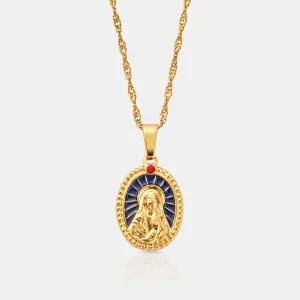 Enamel Virgin Mary (Gold)
