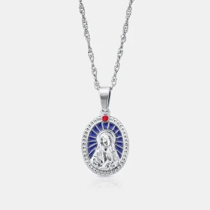 Enamel Virgin Mary (Silver)