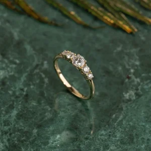 FIVE-STONE TRELLIS LAB-DIAMOND RING - 0.5ct - YG