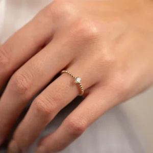 INGRID CRYSTAL SOLID GOLD RING