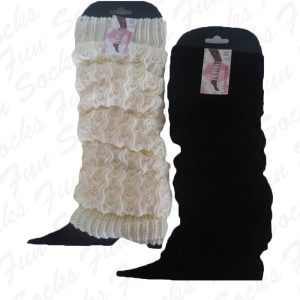 Benvärmare med stickad volang 1 par