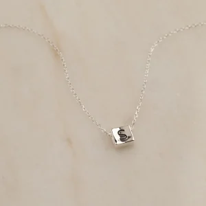 BOX LETTER SILVER PENDANT