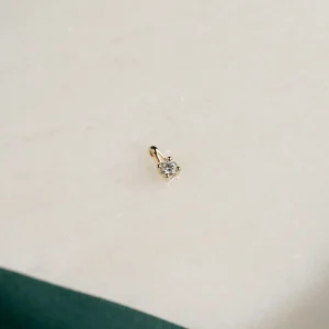 PRONG SOLITAIRE LAB-DIAMOND PENDANT - 0.1ct - YG