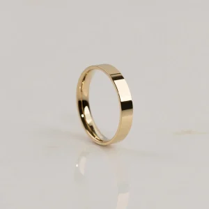 SIMPLE FLAT COMFORT WEDDING BAND - YG