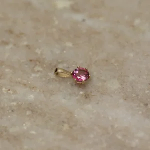 SOLEY PINK TOPAZ SOLID GOLD PENDANT