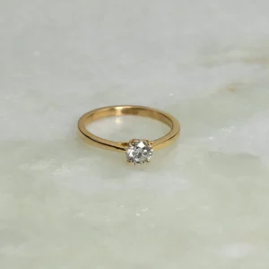 SOLITAIRE TRELLIS LAB-DIAMOND RING - 0.55ct - YG